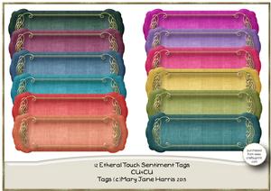 12 Etheral Touch Sentiment Tags - Cu4cu
