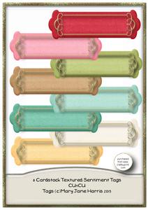 8 Cardstock Textured Sentiment Tags - Cu4cu
