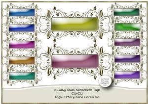 12 Lucky Touch Sentiment Tags - Cu4cu