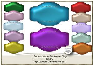 12 Sophistication Sentiment Tags - Cu4cu