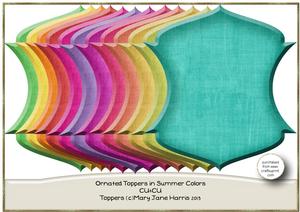 Ornated Toppers in Summer Colors - Cu4cu