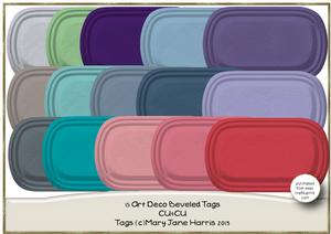 15 Art Deco Beveled Tags - Cu4cu