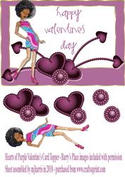 Hearts of Purple Valentine's Card Topper