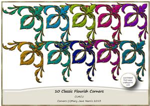 10 Classic Flourish Corners - Cu4cu