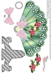 Roses & Lace Valentine Fan & Stand