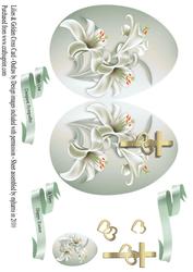 Lilies & Golden Cross Easter or Sympathy Card