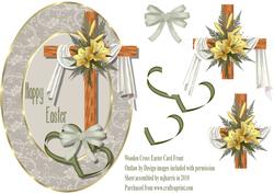 Wooden Cross Easter Card Front