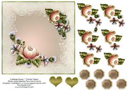 Cabbage Roses & Thistles Topper 2