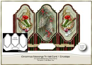 Christmas Blessings Tri-fold Card & Envelope Kit