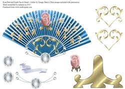 Rose Bud and Pearls Fan & Stand