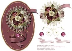 Roses & Lace Corsage Card Topper