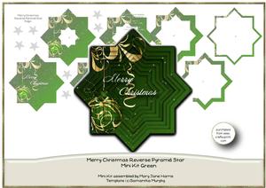 Merry Christmas Reversed Pyramid Star Mini Kit Green
