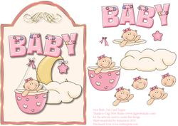 New Baby Girl Card Topper