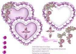 Double Ruffled Hearts & Cross Topper