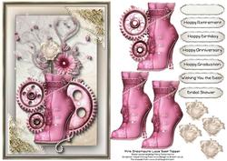 Pink Steampunk Lace Boot Topper