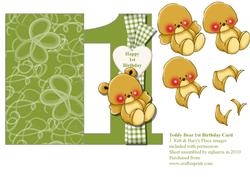 Teddy Bear 1st Birthday Card