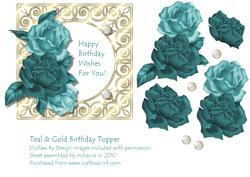 Teal & Gold Birthday Topper