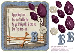 18th Denim Birthday Card Topper