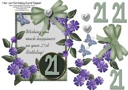 Her 21st Birthday Card Topper