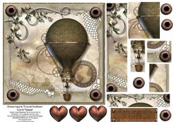 Steampunk Travel Balloon Card Topper