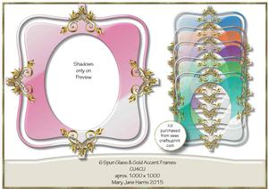 6 Spun Glass & Gold Accent Frames - Cu4cu