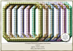 6 Designer Resource Gingham Gold Frames - Cu4cu