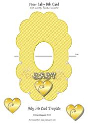 New Baby Yellow Bib-shaped Card
