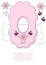 New Baby Girl Pink Bib-shaped Card