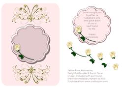 Yellow Rose Anniversary Card Topper