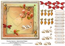 Swans, Hearts & Gems Card Topper