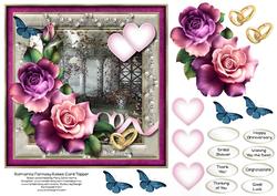 Romantic Fantasy Roses Card Topper 1