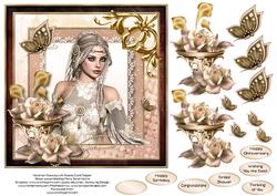 Victorian Beauty with Roses Card Topper 2