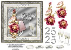 25th Silver Anniversary Card Topper
