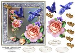 Nesting Birds & Flowers Card Topper