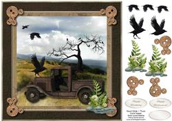 Black Birds & Truck Card Topper 1