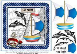 All Aboard Sailboat Card Topper
