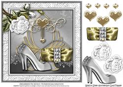 Gold or Silver Anniversary Card Topper