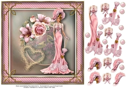 Victorian Lady In Love Card Topper