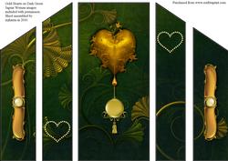 Gold Hearts on Dark Green Theatre Fold