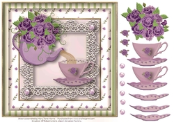 Roses & Tea Card Topper