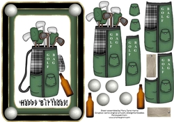 Golf Bag & Clubs Card Topper