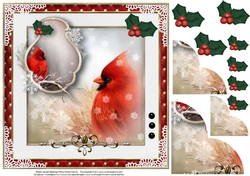 Christmas Cardinal in the Snow Card Topper
