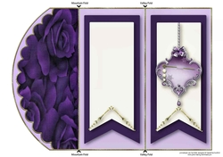 Purple Roses Tri-Fold Quick Card