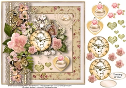 Soft Pink Rose Victorian Card Topper