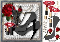 Leather, Lace & Pearls Card Topper