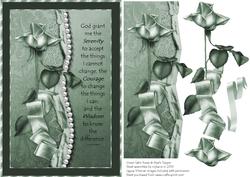 Green Satin Roses & Pearls Topper