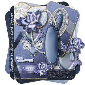 Elegance in Blue - 2 Card Toppers