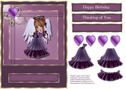 Purple Angel Card Topper