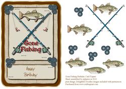 Gone Fishing Birthday Card Topper