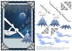 Blue & Silver Christmas Card Topper